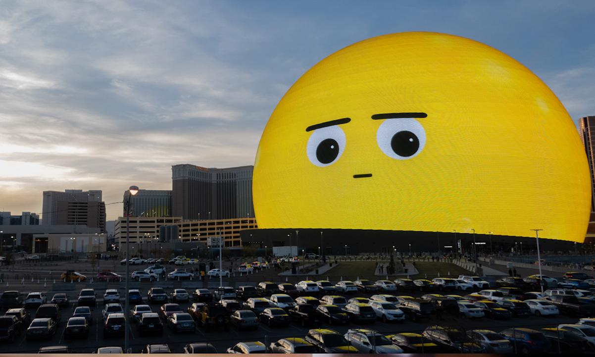 A smiley face on the Las Vegas sphere