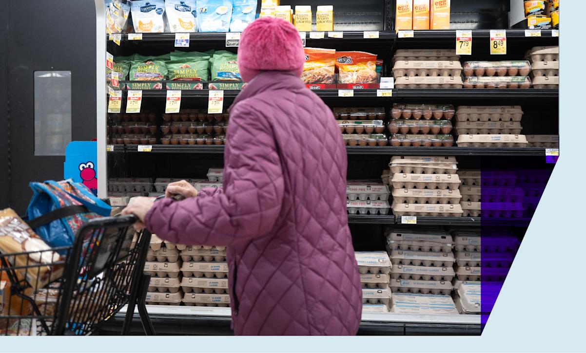 Woman buying eggs 