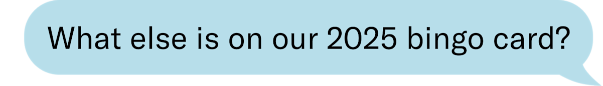 What else is on our 2025 bingo card? 