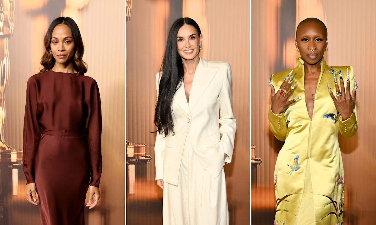 From Left: Zoe Saldaña, Demi Moore, and Cynthia Erivo.