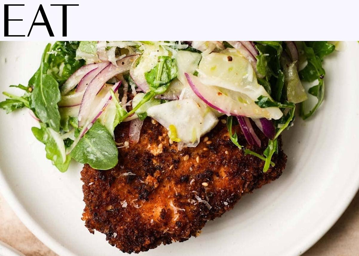 EAT: Crispy Chicken With Fennel Arugula Salad from Lindsey Eats