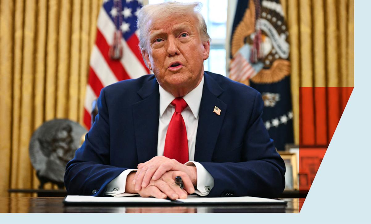 S President Donald Trump speaks to the press as he signs an executive order to create a US sovereign wealth fund, in the Oval Office of the White House on February 3, 2025