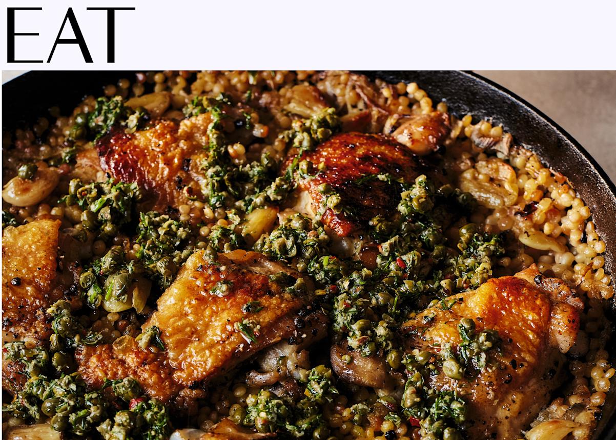 EAT: Carolina Gelen’s One-Pan Garlicky Chicken Couscous