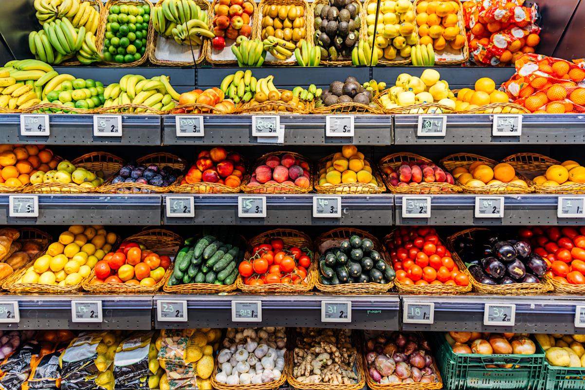 Grocery store shelves