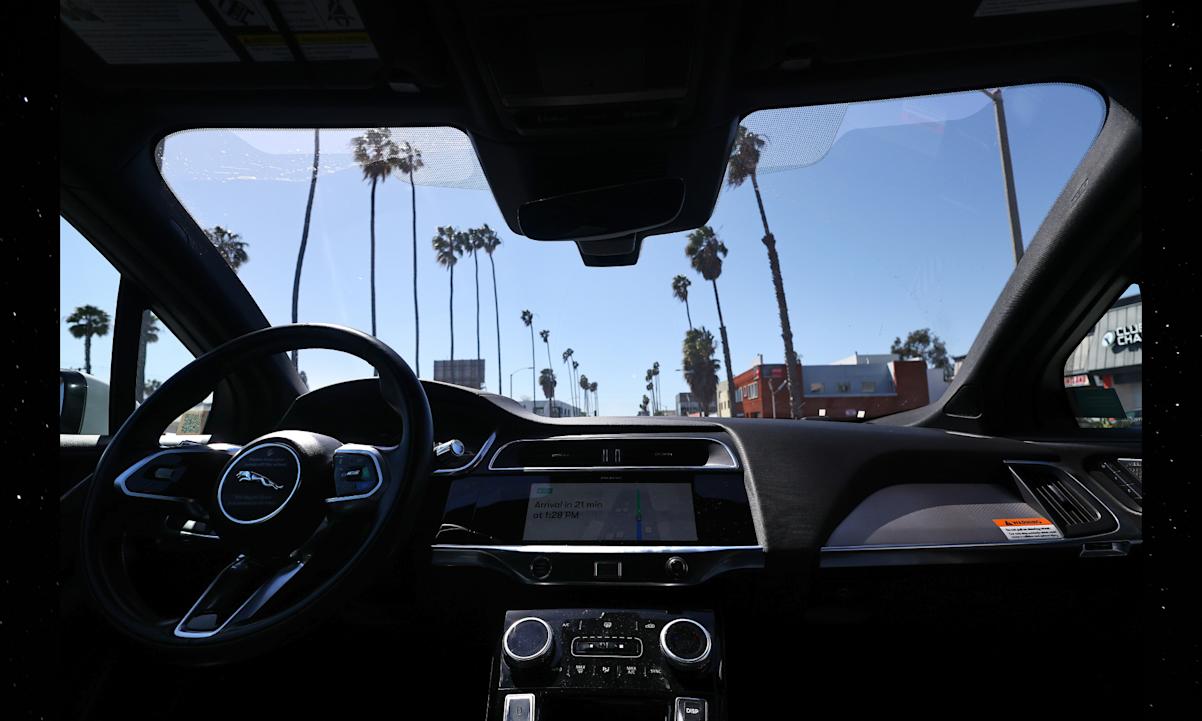 view from inside a driverless vehicle