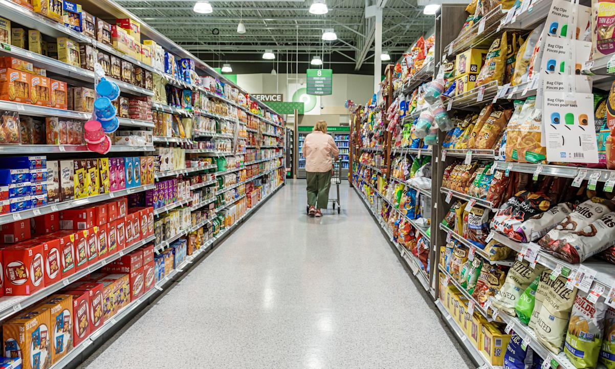 Person shopping at the grocery store