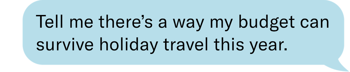 Tell me there's a way my budget can survive holiday travel this year